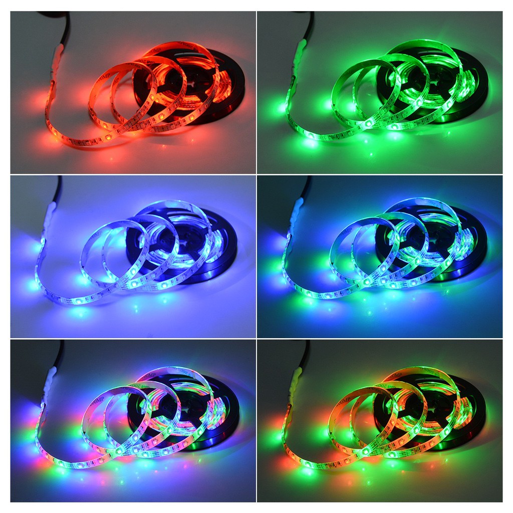 USB Mood Light 5V Led Strip 5050 RGB dengan Remote Control 24 key