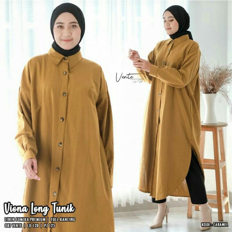 LONG TUNIK KATUN LINEN JUMBO