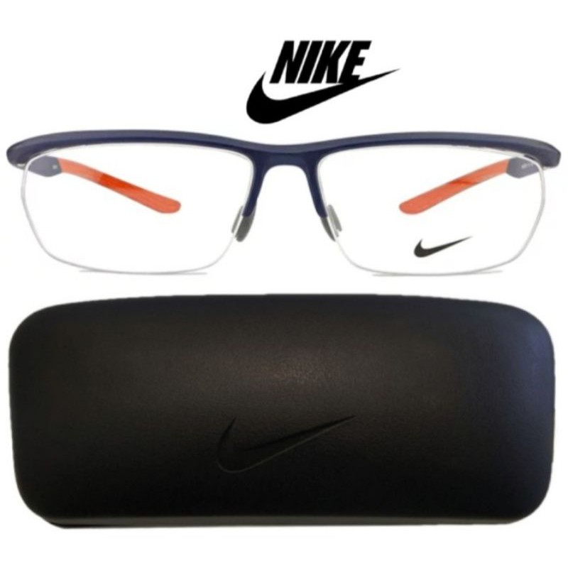 Frame Kacamata Pria Original Nike NK7928-001 S58 Half Sporty - Size Lebar Besar
