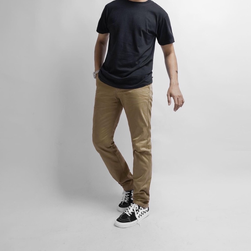 UNIQLO VINTAGE LONG CHINOS STRAIGHT (MIX)-BROWN