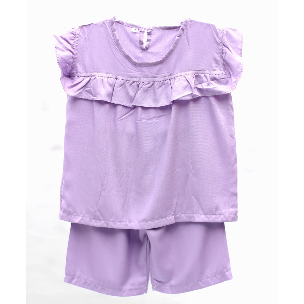 setelan ruffle anak perempuan rayon 1-4 tahun