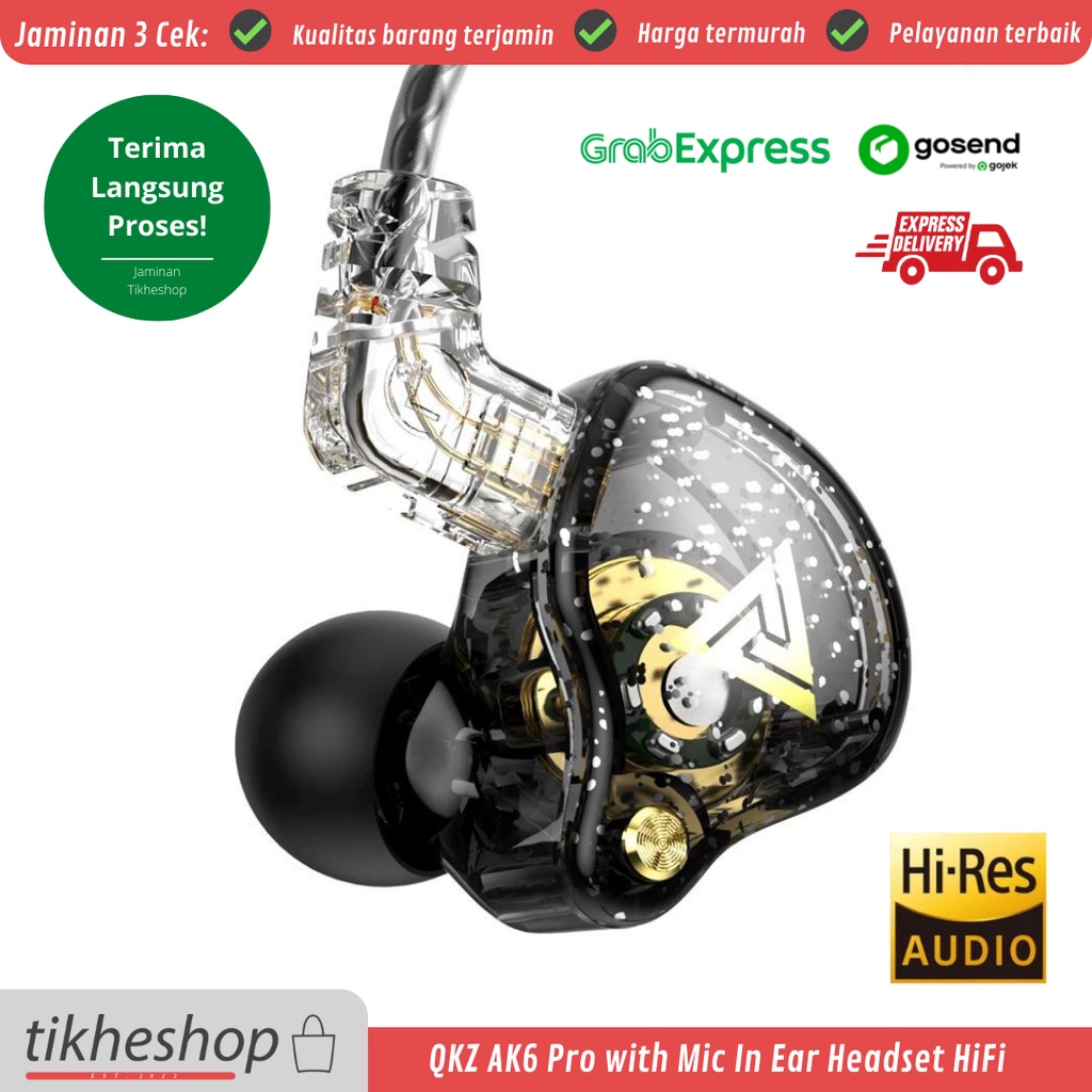 QKZ AK6 Pro with Mic In Ear Headset HiFi High Resolution Subwoofer Bass Support Bluetooth IEM