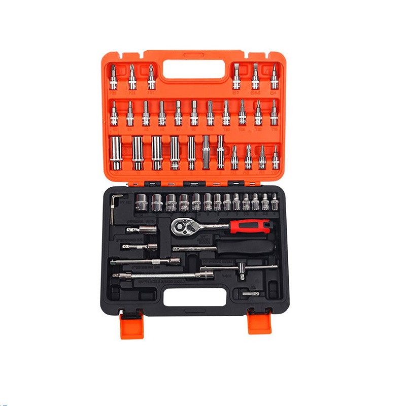 53pcs 1/4 Inch Set Socket Wrench Tool Set Lengkap / Tool Set Box Set Kunci C / Extension Bar Termurah Dan Terlengkap Alat Bengkel Motor Mobil