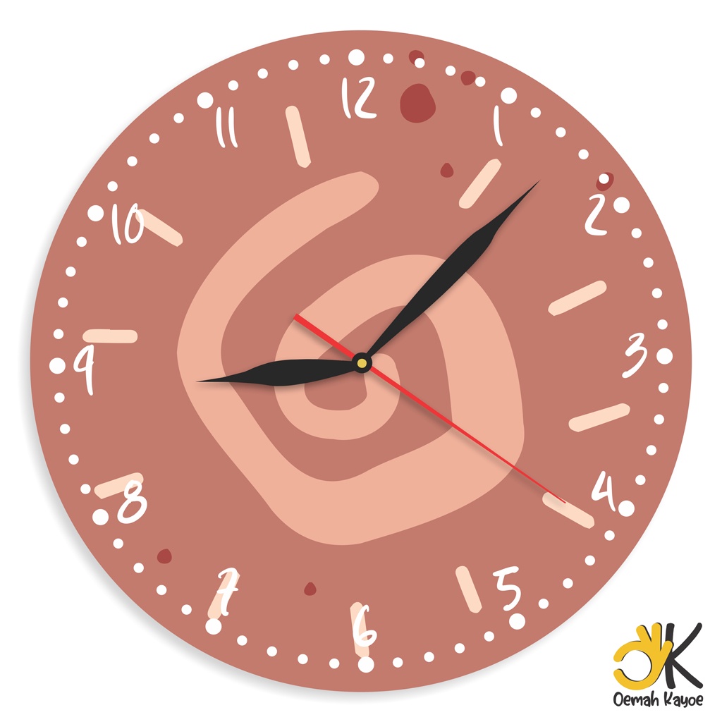 JAM DINDING UNIK AESTHETIC SHABBY CHIC WALL CLOCK RUMAH KAYU BOHO ESTETIK RETRO-SALMON VORTEX