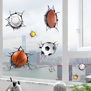 Stiker Dinding Bahan Mudah Dilepas Gambar Bola  Basket 3d 