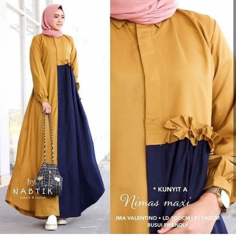 Baju Gamis Muslim Syari Terbaru 2021Model Baju Pesta Wanita kondangan Kekinian
