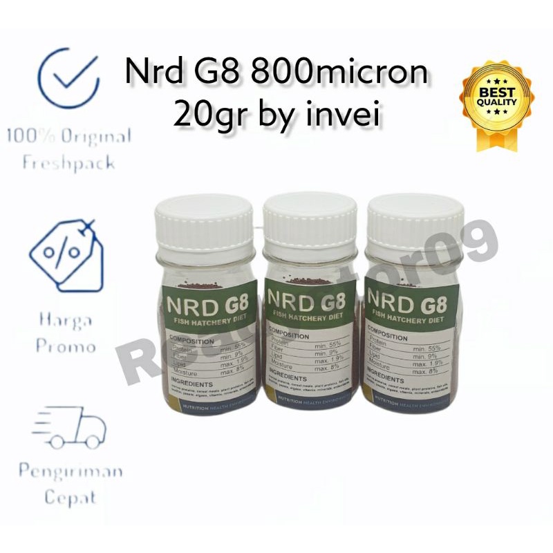 pelet NRD G8 800Micron 20GR ORIGINAL pakan cupang guppy dll