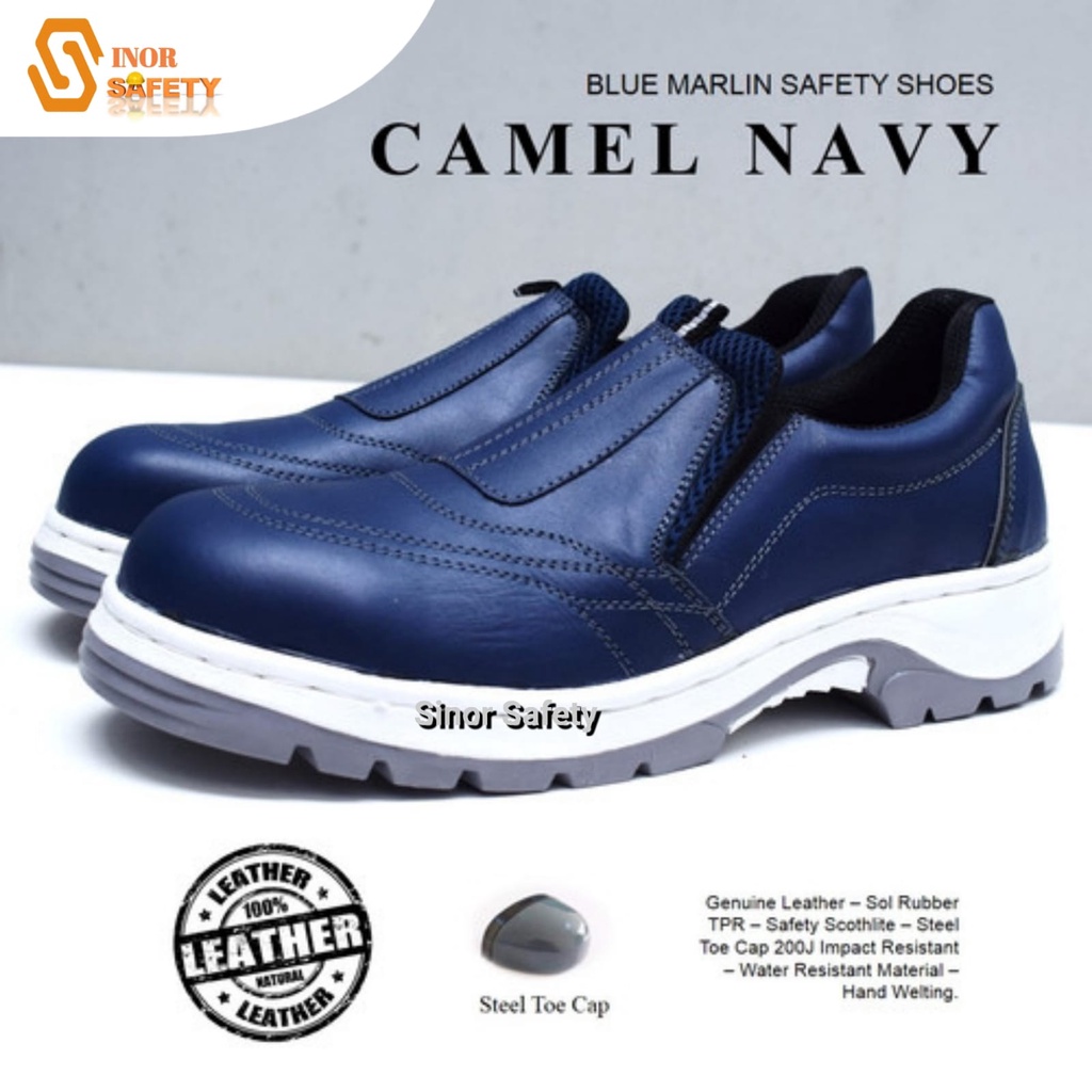 Sepatu Safety SNI Ujung BESI Blue Marlin CAMEL Safety Shoes