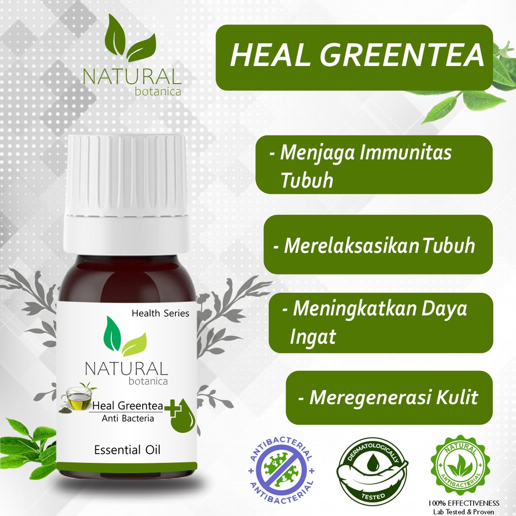 Natural Botanica Greentea Essential Oil Pure Minyak Esensial Aroma Terapi Diffuser Humidifier