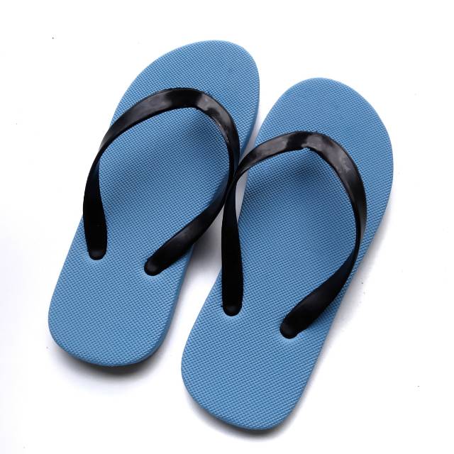 Sandal Jepit Polos | Sendal Spon Casual Cowo biru muda