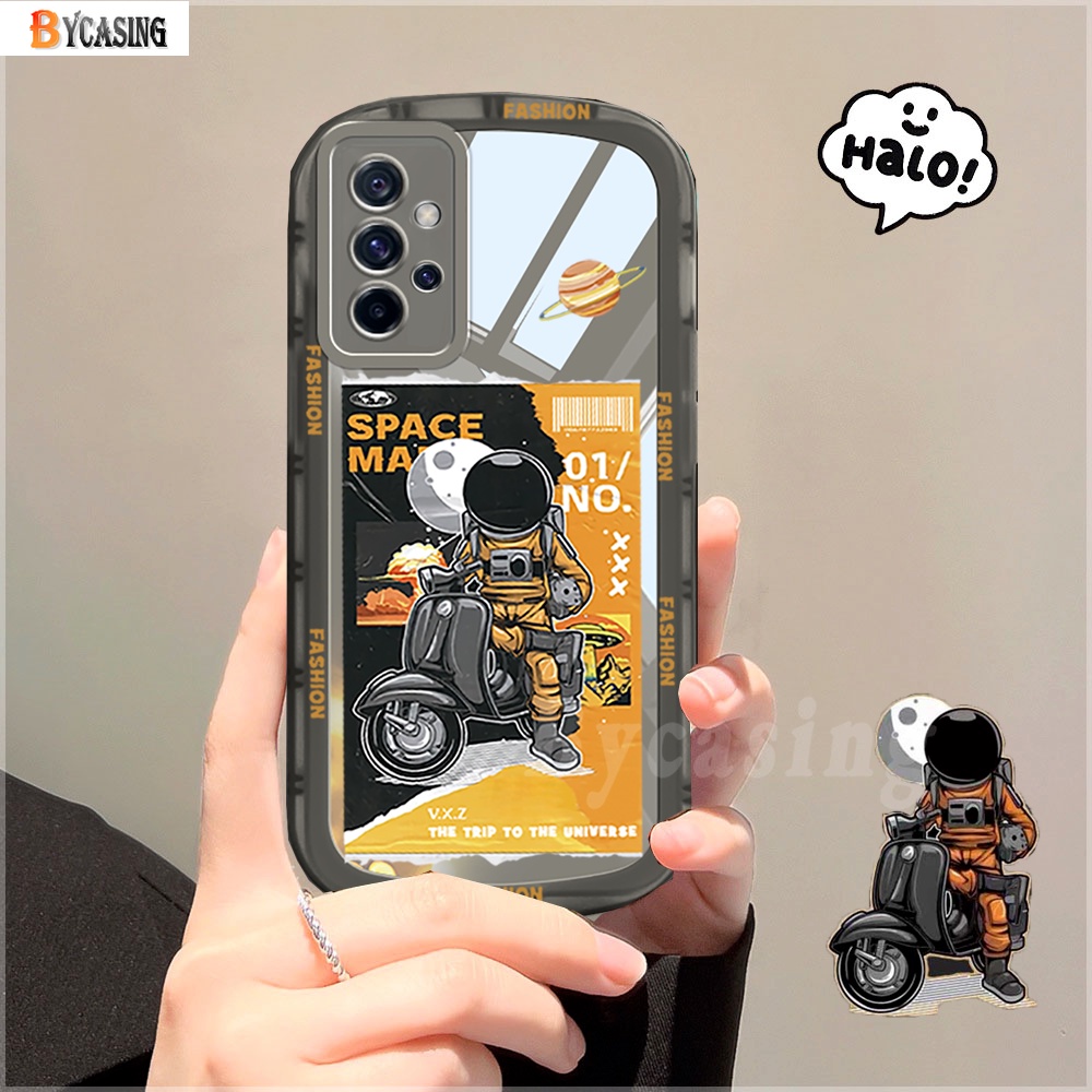 Soft Case TPU Motif Astronaut Untuk Samsung A13 A03 A03S A23 A02S A30S A11 A12 A51 A10 A30 A50 A52 A20S A72 M12 J4 Plus J7 Prime