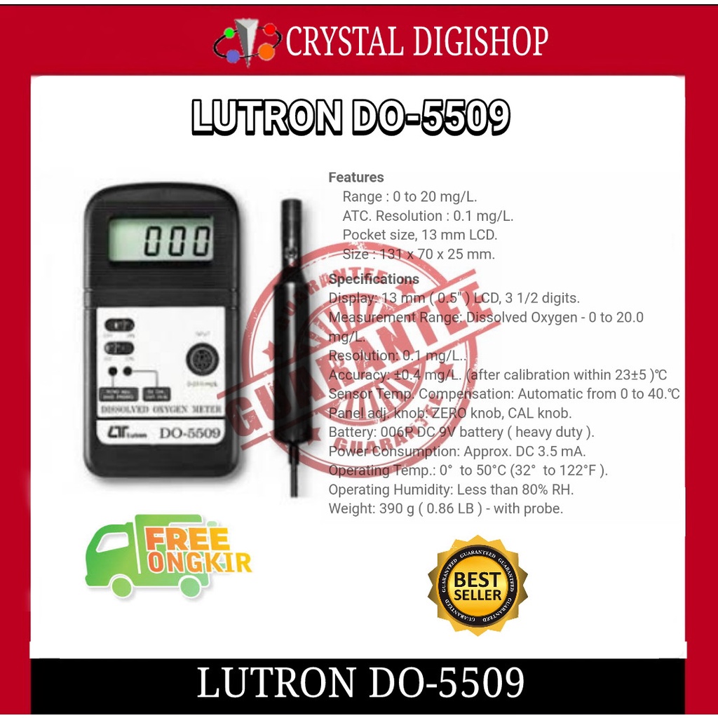 Jual Lutron DO5509 Dissolve Oxygen meter Shopee Indonesia