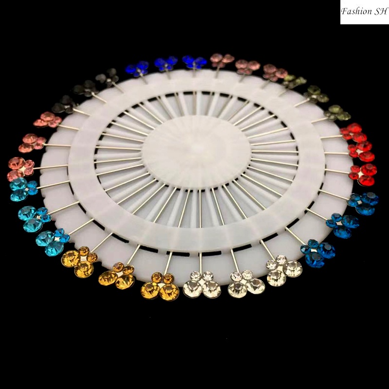 30pcs Bros butterfly Pin Aksen Berlian Imitasi Untuk Hijab M30020