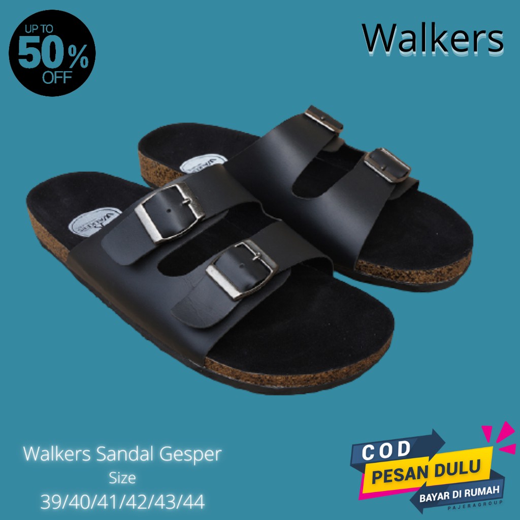 SIAP KIRIM!! Sandal Casual Pria Walkers Gepser 2 Hitam Sendal Slide Puyuh Kasual Slop Santai Cowok