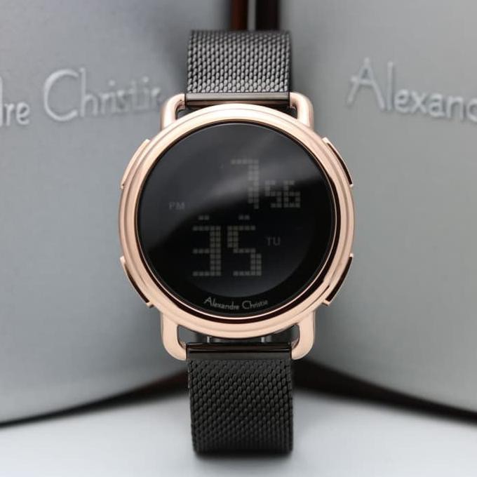 KUALITAS TERBAIK ALEXANDRE CHRISTIE AC 9227 ROSEGOLD BLACK DIGITAL ORIGINAL TERLARIS