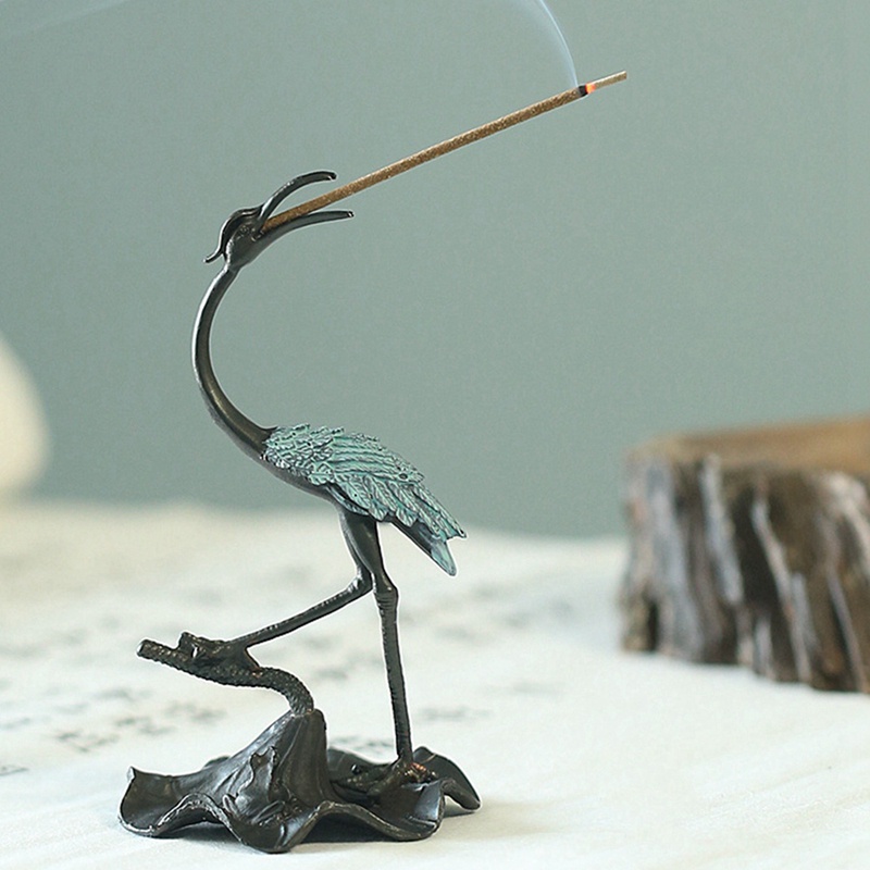 Retro Crane Incense Stick Incense Burners Stick Cone Censer Incense Stand Buddhist Home Office Decoration Crafts B