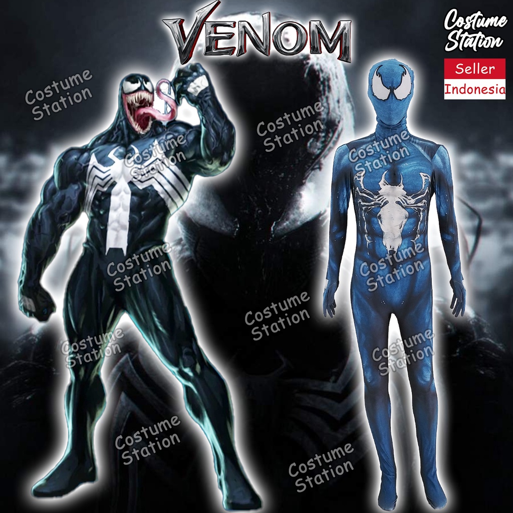 Kostum Venom / Costume Spiderman Symbiote Marvel pria dewasa