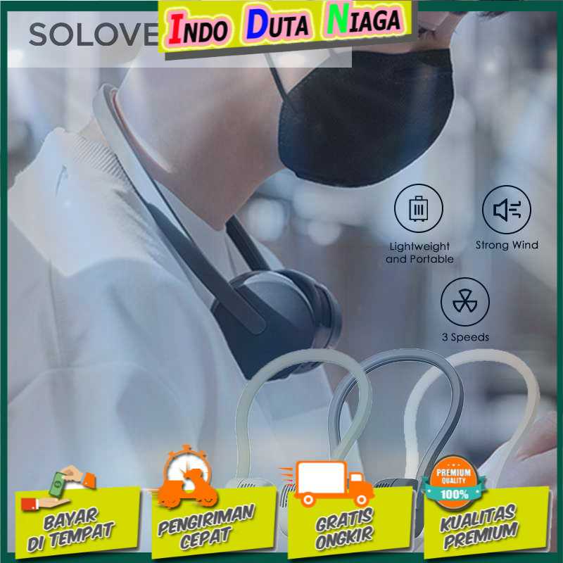 IDN TECH - SOLOVE Kipas Angin Leher Portable Mini Hanging Neck Fan USB - F7