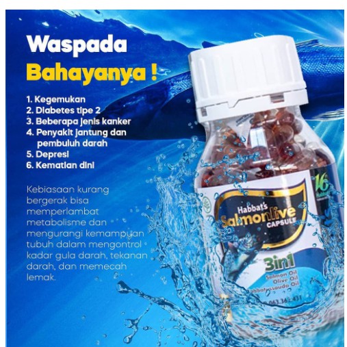 SALMONLIVE Minyak Ikan OMEGA 3 Fish Oil Habbatussauda Minyak Zaitun 90 200 Kapsul