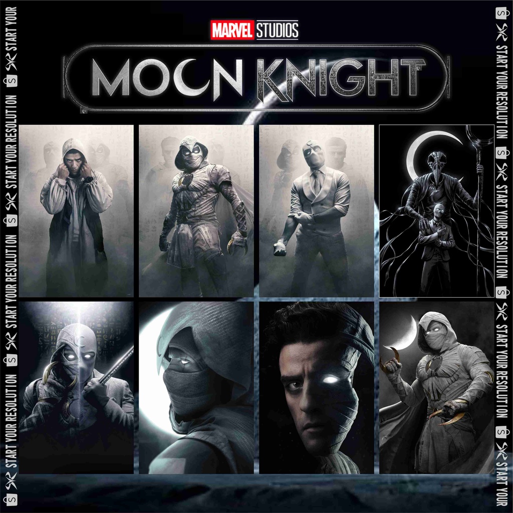 Poster Film Marvel Moon Knight / Oscar Isaac / Khonsu | Bahan Tebal Finishing Doff - PS