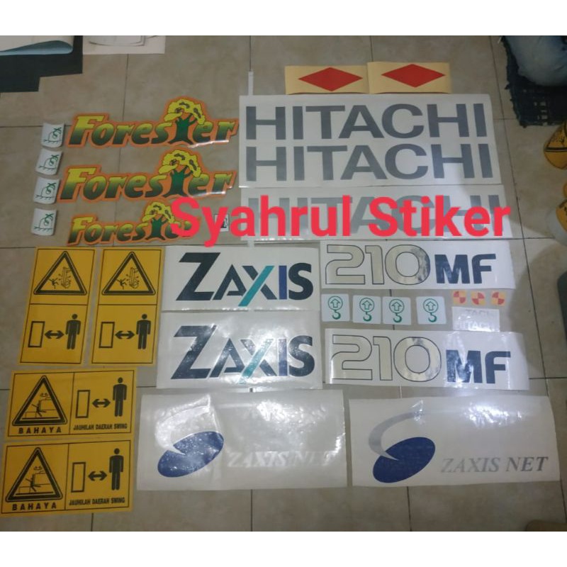 Stiker Excavator HITACHI Zaxis 210Mf Stiker Alat Berat