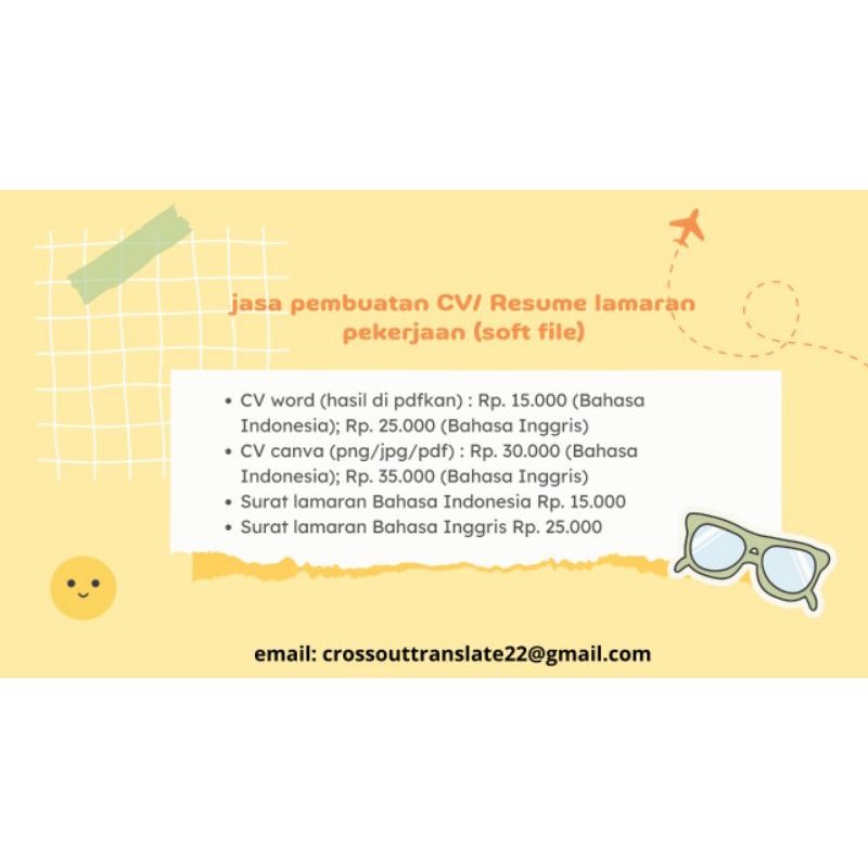 Jasa design CV/resume lamaran pekerjaan (soft file)