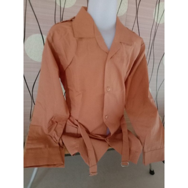 BAJU SEKOLAH /BAJU PRAMUKA KARMILA PEREMPUAN TALI PINGGANG/BAJU PRAMUKA GESPER