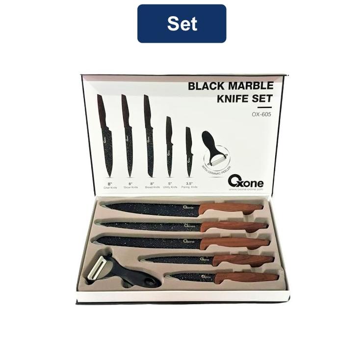 

Oxone Set Pisau / Knife Set Black Marble 6 Pcs (OX-605)