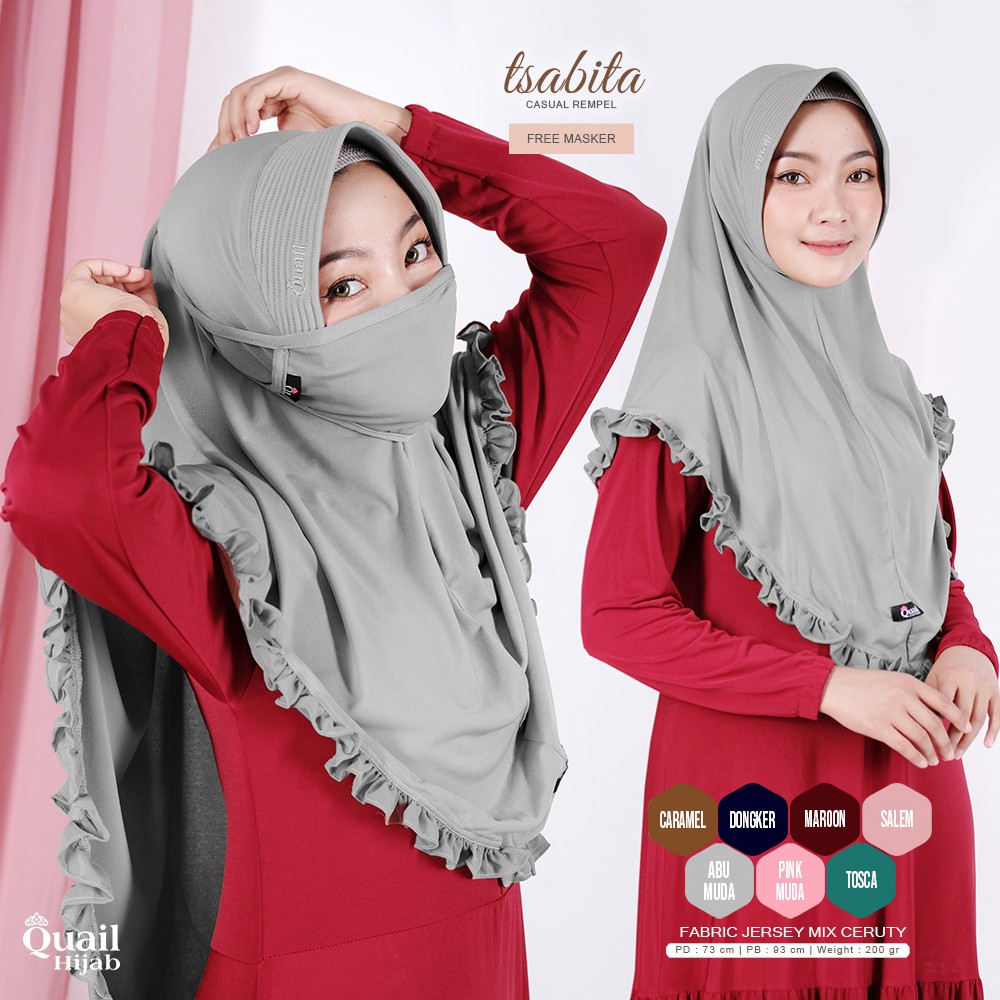 [QUAIL HIJAB] Jilbab Instan TSABITA - Promo Hijab Kerundung Khimar Syari Bergo Instant