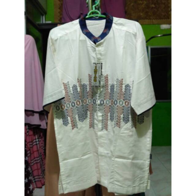 BAJU KOKO KATUN VERSUS MOTIF BORDIR LENGAN PENDEK BY IMTAQ
