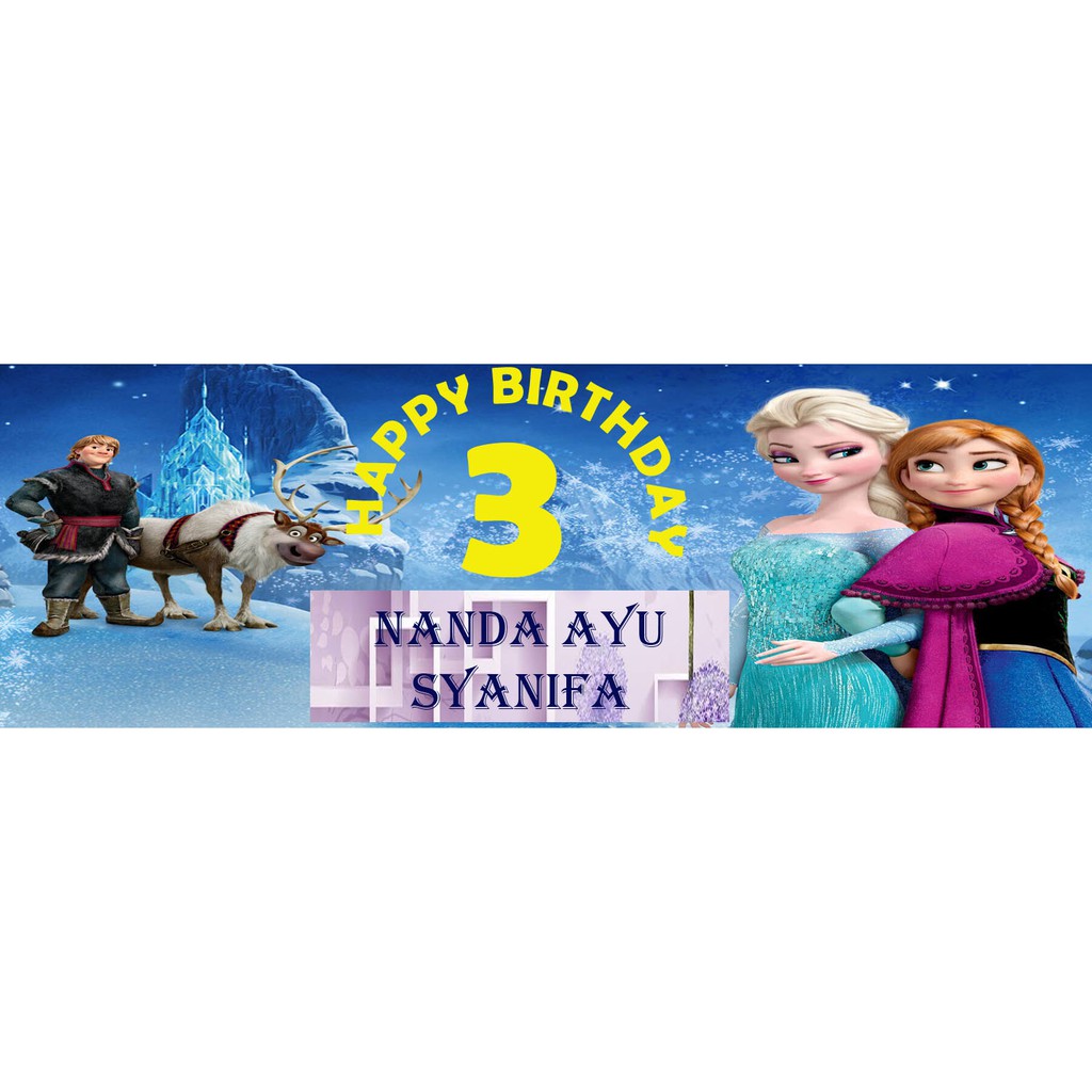 

label plastik ulang tahun frozen