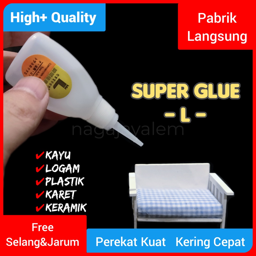 

Lem L/Lem Serbaguna L/Super Glue/Power Glue/Lem Korea/Lem Setan/Lem Tetes