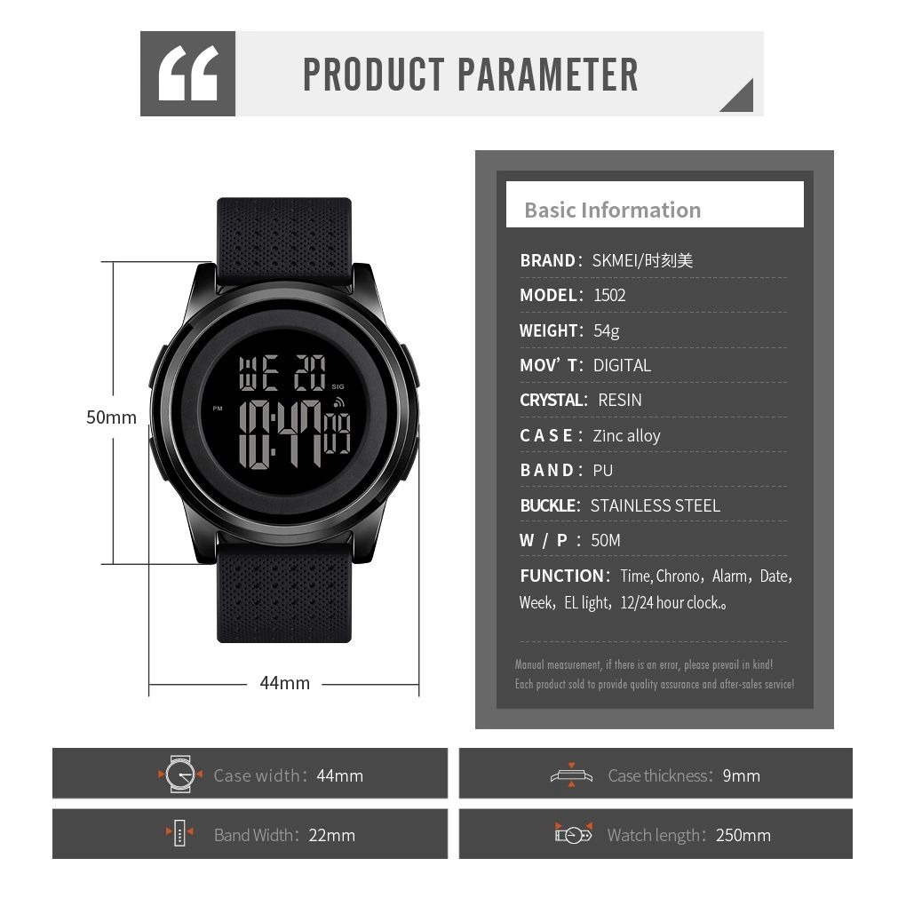 SKMEI 1502 Jam Tangan Pria Digital Anti Air WK-SBY