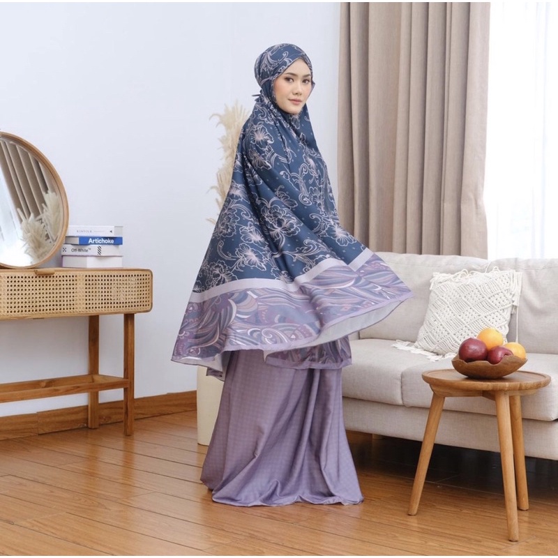 FLANA - Mukena Nama 2in1 : Premium Silk Praying Set