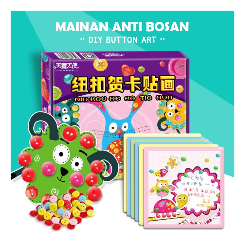DIY BUTTONS ART MAINAN ANTI BOSAN MOTORIK EDUKASI ANAK PERNAK PERNIK