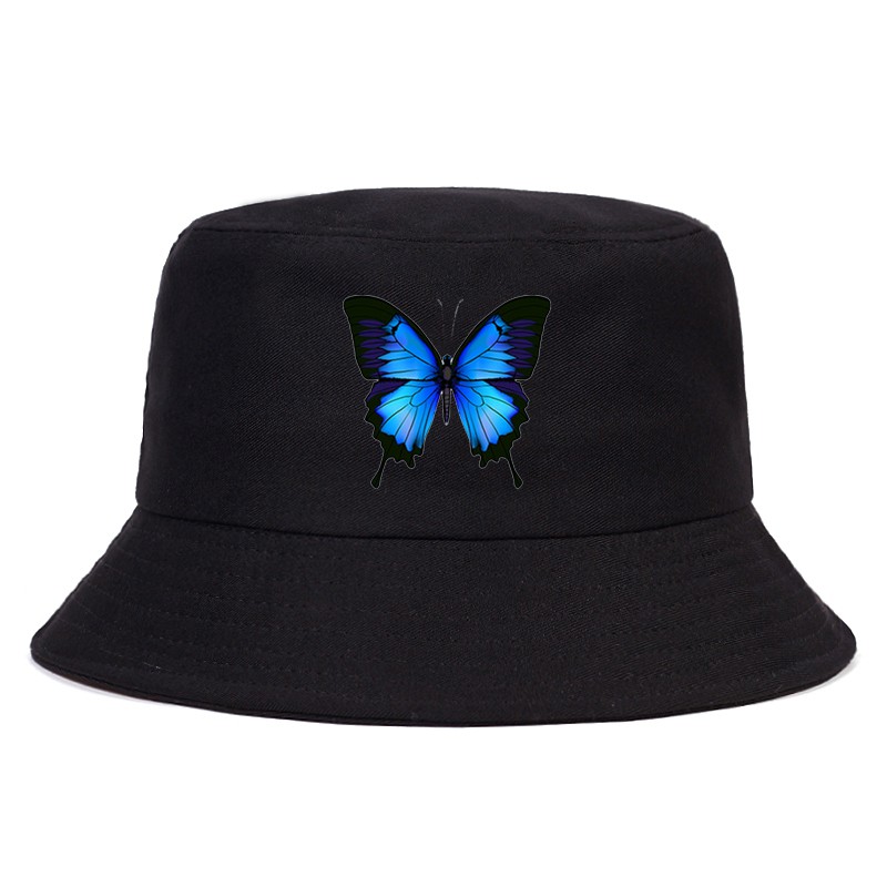 Butterfly Topi Bucket Nelayan Pelindung Matahari Motif Kupu-Kupu Gaya Jepang Untuk Pria Dan Wanita