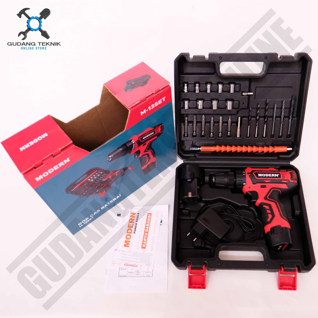 Mesin Bor CORDLESS  10mm MODERN X MAILTANK M13 SET SH191 12V / Mesin Bor Tangan BATERAI BATERRY 10 mm M 13 SH 191 - Cordless Drill M-13 SET SH-191