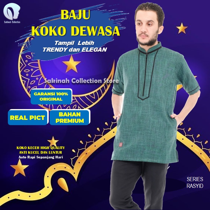 PAKAIAN BAJU ATASAN MUSLIM KURTA KOKO PAKISTAN PRIA REMAJA DEWASA LENGAN PENDEK ORI BAHAN PREMIUM