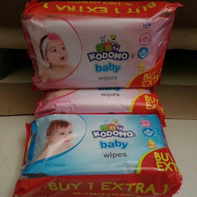 Kodomo Baby Wipes Tisu Basah Antibacterial Buy 1 Get 1 50 sheets x 2