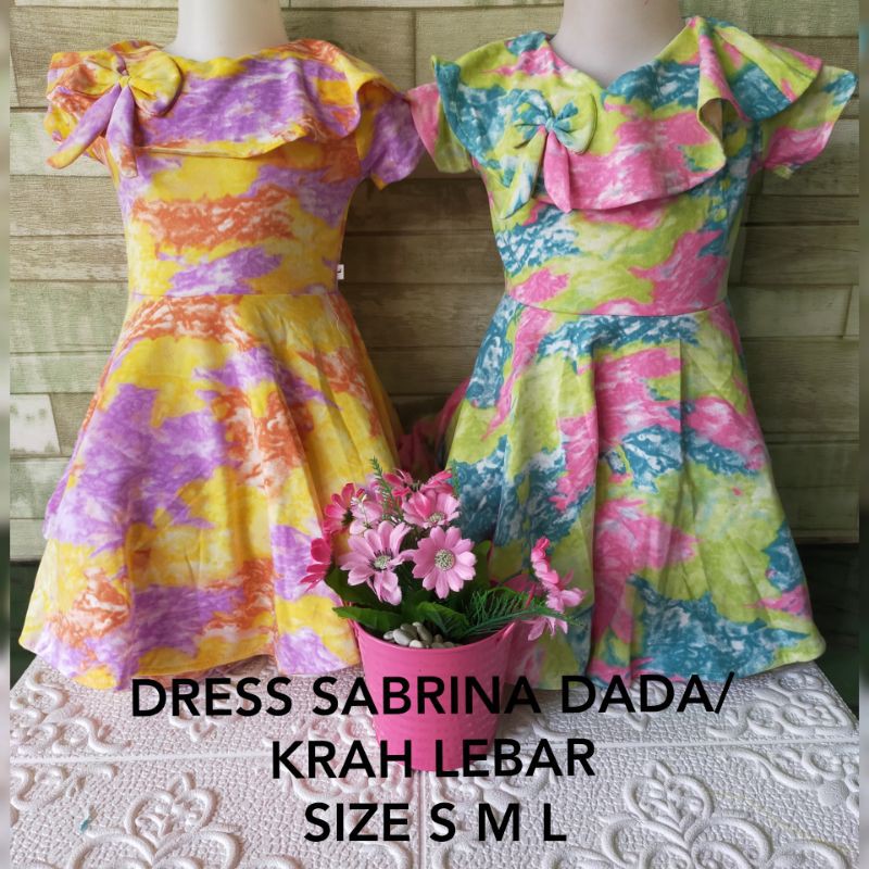 DRESS SABRINA KRAH LEBAR//SIZE S M L