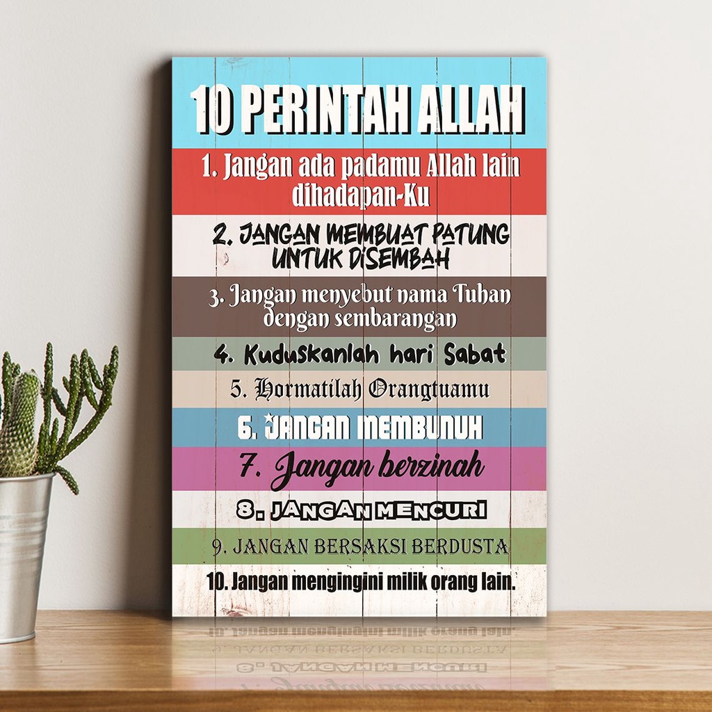 10 Perintah Allah hiasan dinding kristen &amp; katolik / walldecor ten commandments