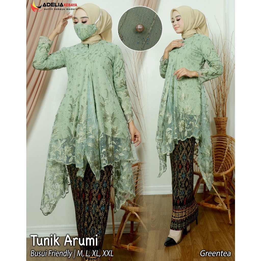 ADE> TUNIK KEBAYA MODERN / BAJU KEBAYA ARUMI / KEBAYA RESLETING DEPAN / BUSUI FRIENDLY CRA SANGHAI
