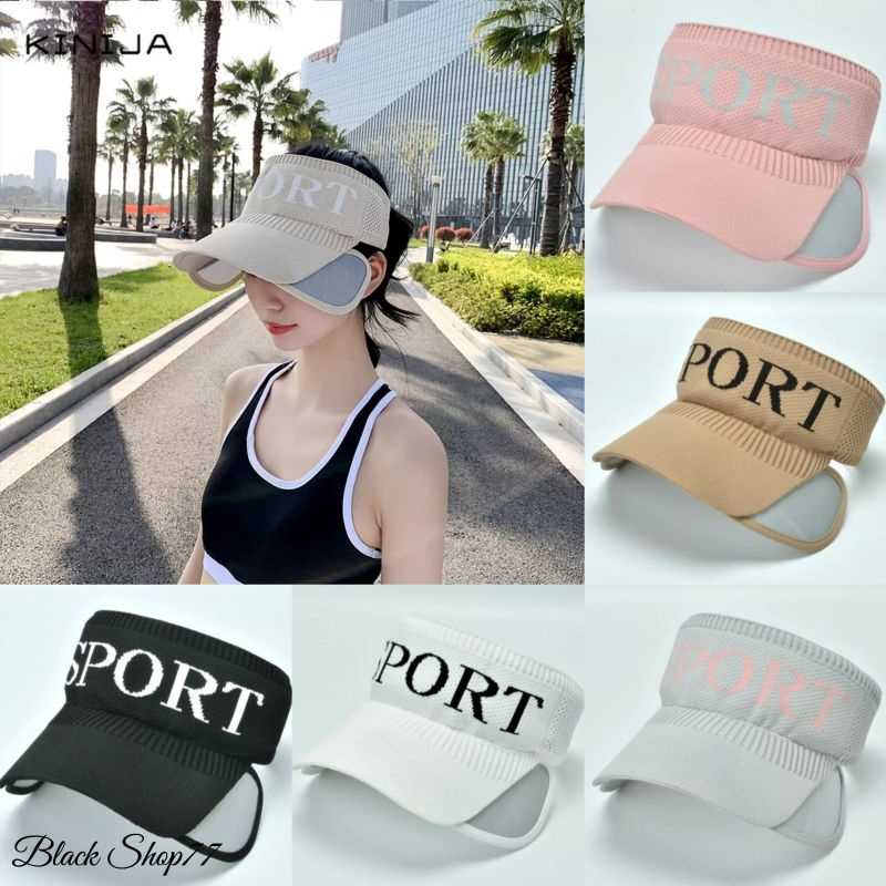 Topi Wanita Sport Sun Visor Bahan Rajut Import Elastis