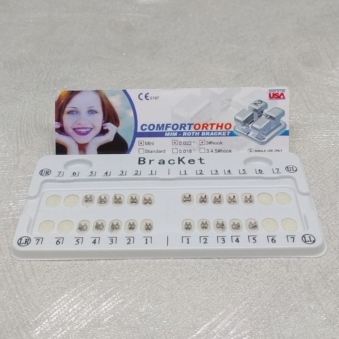 DENTAL BRACKET COMFORT METAL BEHEL GIGI ROTH 022 018 WITH HOOK // NO HOOK