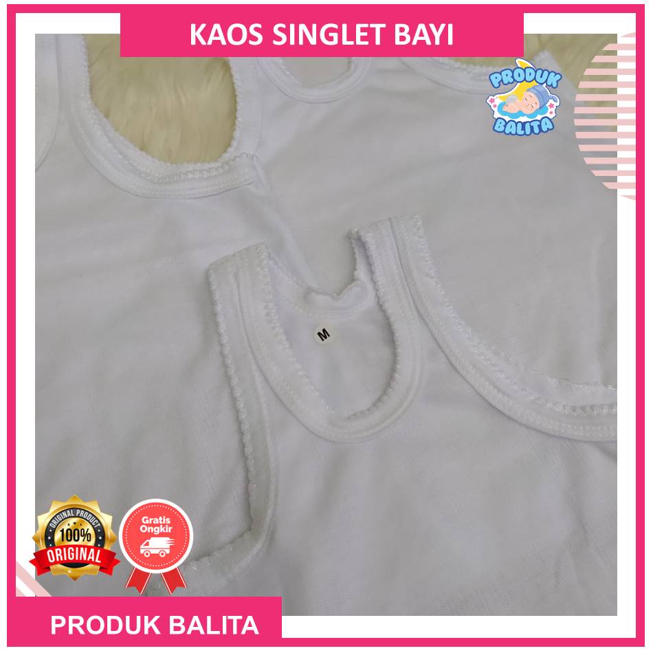 Paket Murah 3 Pcs Kaos Singlet Bayi Kaos Kotang Bayi Laki-laki Perempuan Ukuran S M L