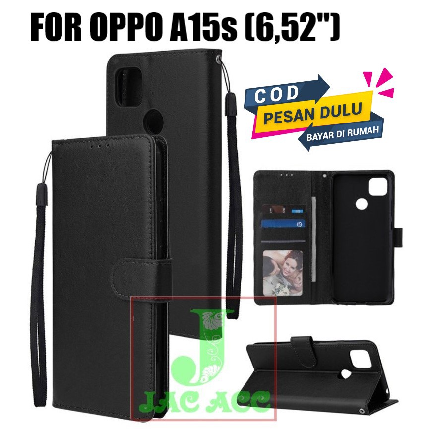 KESING/DOMPET HP UNTUK OPPO A15s NEW 2020 FLIP WALLET CASE OPPO A15s