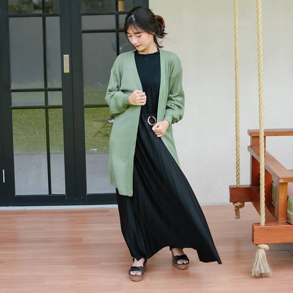 OHB_Zahira Balloni Cardigan Rajut Wanita Atasan wanita Terbaru 2021 Kekinian Outher Selebgram