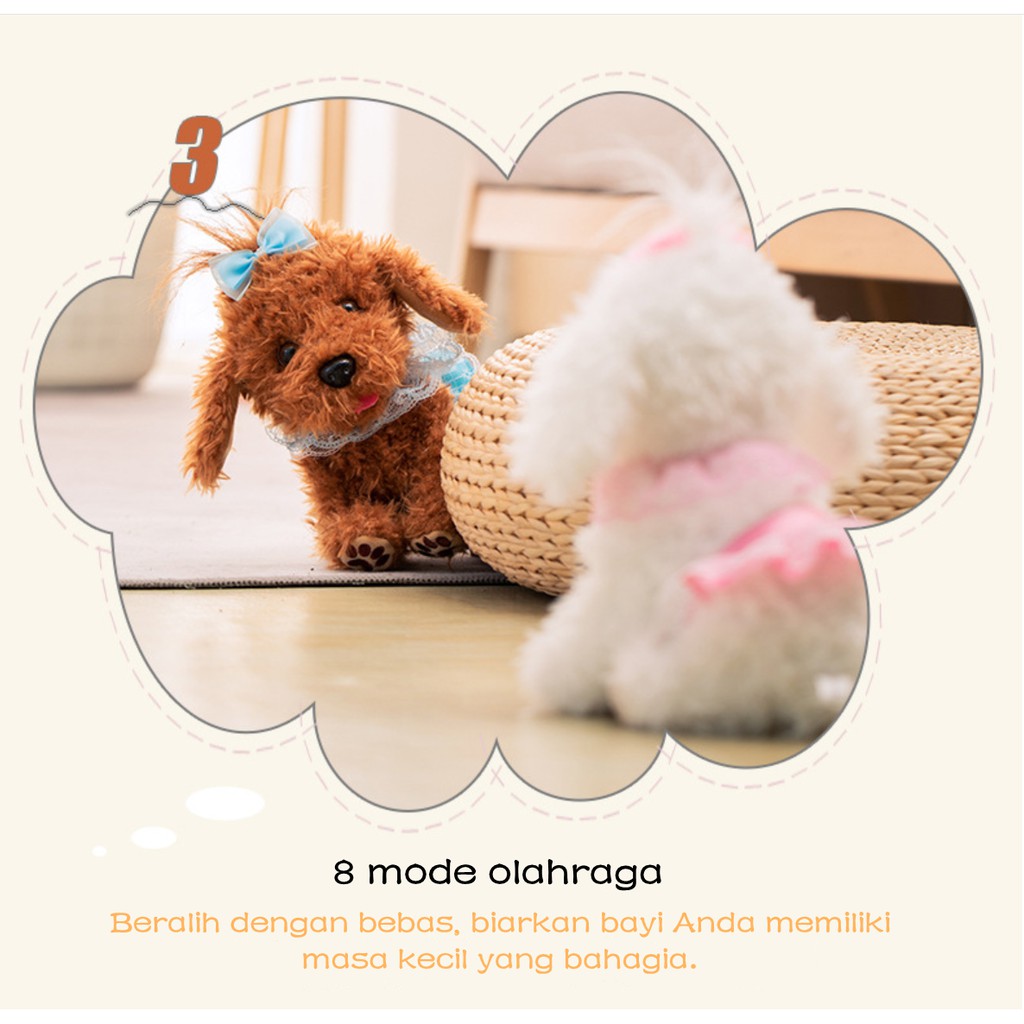 Robot Anjing Elektrik dengan Kontrol Suara/Anjing peliharaan mainan elektronik/Mainan mewah anak/-4