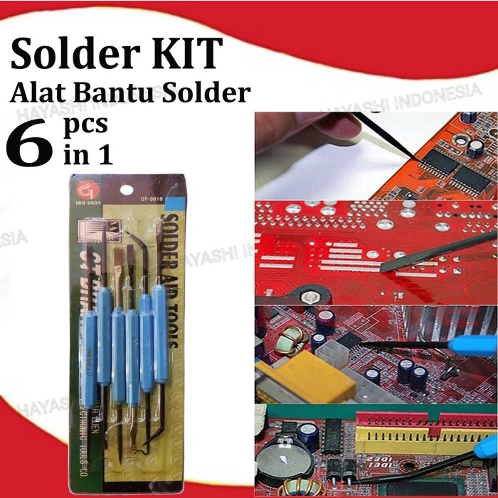 Alat Bantu Solder Soldering Assist Tool Set Kit Service Elektro 6 in 1