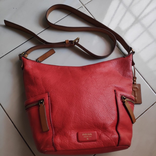 Tas Fossil Hobo Emerson Fuschia Preloved